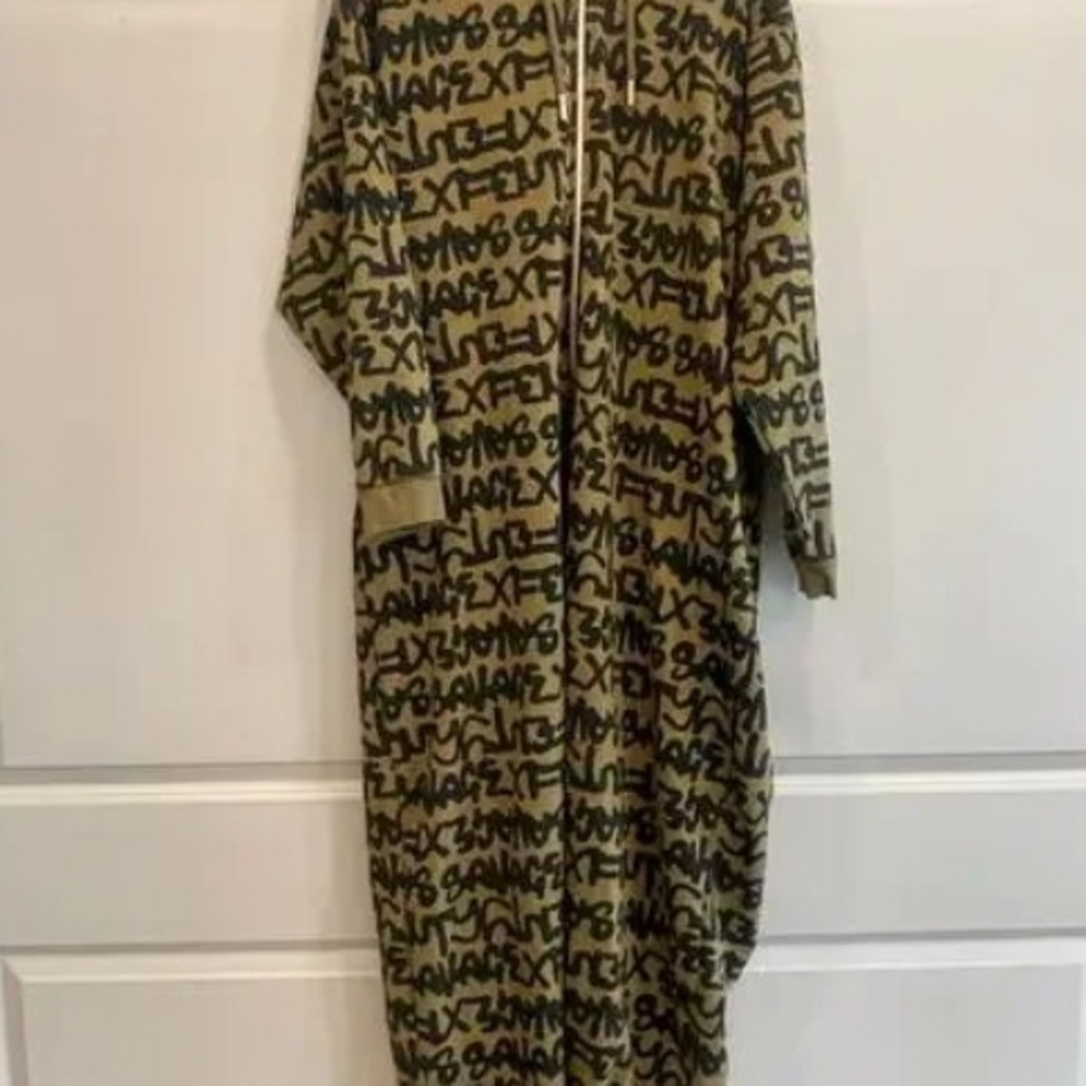 Savage X Fenty Olive and Black Pajama Onesie